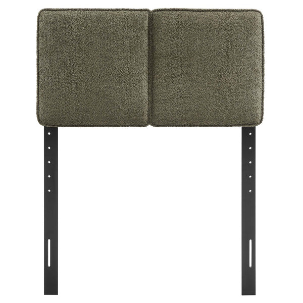 Modway Furniture Lindee Boucle Fabric Twin Headboard - Cozy Pillow-Style with French Piping, Ideal for Small Spaces Sage MOD-7145-SGE