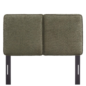 Modway Furniture Lindee Boucle Fabric Twin Headboard - Cozy Pillow-Style with French Piping, Ideal for Small Spaces Sage MOD-7145-SGE