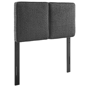 Modway Furniture Lindee Boucle Fabric Twin Headboard - Cozy Pillow-Style with French Piping, Ideal for Small Spaces Slate MOD-7145-SLA