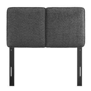 Modway Furniture Lindee Boucle Fabric Twin Headboard - Cozy Pillow-Style with French Piping, Ideal for Small Spaces Slate MOD-7145-SLA