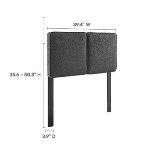 Modway Furniture Lindee Boucle Fabric Twin Headboard - Cozy Pillow-Style with French Piping, Ideal for Small Spaces Slate MOD-7145-SLA