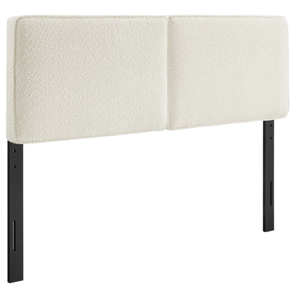 Modway Furniture Lindee Boucle Fabric Full Headboard - Modern Luxury Upholstered Design for Comfortable Bedrooms Cream MOD-7147-CRM