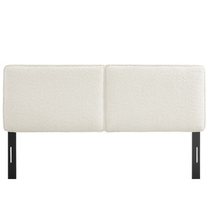 Modway Furniture Lindee Boucle Fabric Full Headboard - Modern Luxury Upholstered Design for Comfortable Bedrooms Cream MOD-7147-CRM