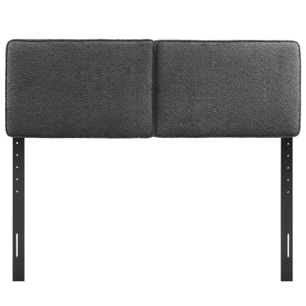 Modway Furniture Lindee Boucle Fabric Full Headboard - Modern Luxury Upholstered Design for Comfortable Bedrooms Slate MOD-7147-SLA