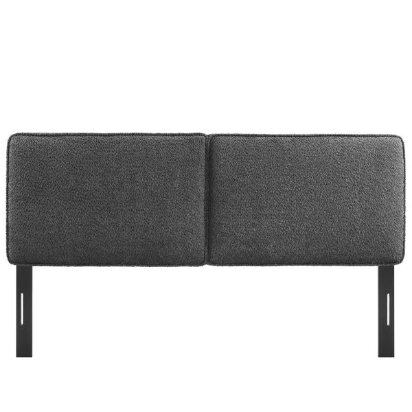 Modway Furniture Lindee Boucle Fabric Full Headboard - Modern Luxury Upholstered Design for Comfortable Bedrooms Slate MOD-7147-SLA