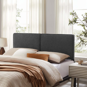 Modway Furniture Lindee Boucle Fabric Full Headboard - Modern Luxury Upholstered Design for Comfortable Bedrooms Slate MOD-7147-SLA