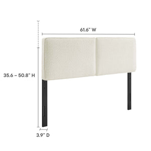 Modway Furniture Lindee Boucle Fabric Queen Headboard by Modway - Modern Elegance and Comfort for Your Bedroom Retreat Cream MOD-7149-CRM