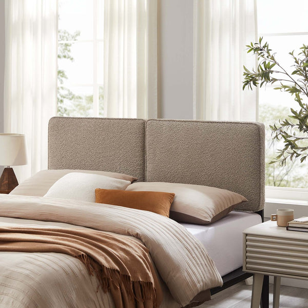 Modway Furniture Lindee Boucle Fabric Queen Headboard by Modway - Modern Elegance and Comfort for Your Bedroom Retreat Oatmeal MOD-7149-OAT