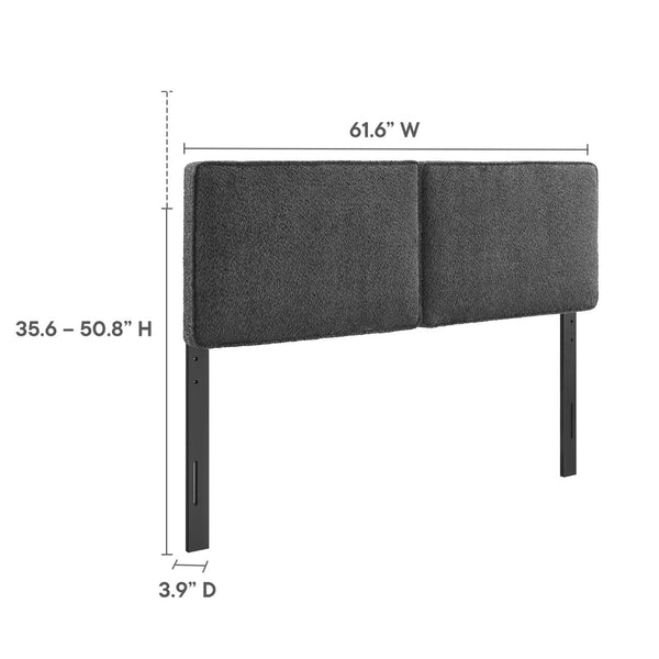 Modway Furniture Lindee Boucle Fabric Queen Headboard by Modway - Modern Elegance and Comfort for Your Bedroom Retreat Slate MOD-7149-SLA