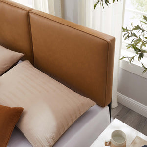 Modway Furniture Lindee Vegan Leather King Headboard - Modern Design, Plush Comfort, Durable & Stylish for Your Bedroom MOD-7150-TAN