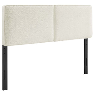 Modway Furniture Lindee Boucle Fabric King Headboard - Stylish Modern Design, Plush Comfort, and Durable Support Cream MOD-7151-CRM