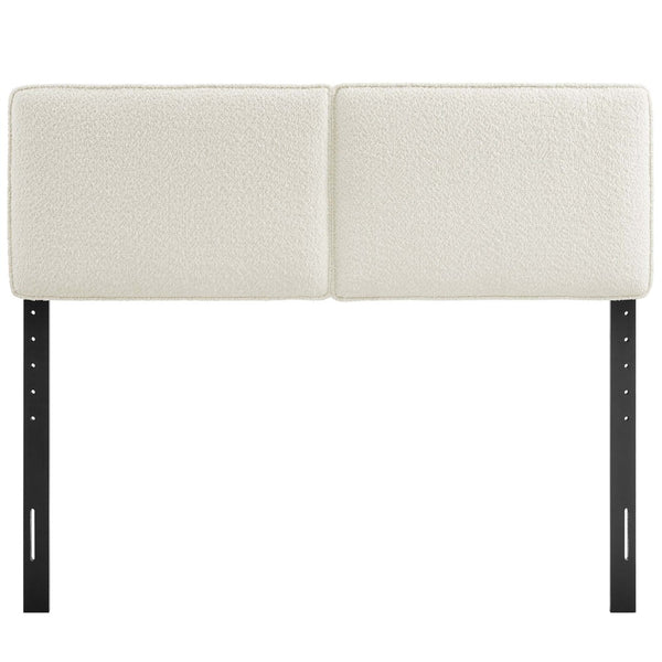 Modway Furniture Lindee Boucle Fabric King Headboard - Stylish Modern Design, Plush Comfort, and Durable Support Cream MOD-7151-CRM