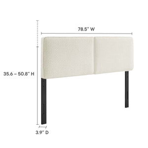 Modway Furniture Lindee Boucle Fabric King Headboard - Stylish Modern Design, Plush Comfort, and Durable Support Cream MOD-7151-CRM