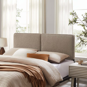 Modway Furniture Lindee Boucle Fabric King Headboard - Stylish Modern Design, Plush Comfort, and Durable Support Oatmeal MOD-7151-OAT