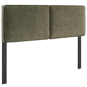 Modway Furniture Lindee Boucle Fabric King Headboard - Stylish Modern Design, Plush Comfort, and Durable Support Sage MOD-7151-SGE