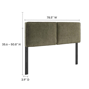 Modway Furniture Lindee Boucle Fabric King Headboard - Stylish Modern Design, Plush Comfort, and Durable Support Sage MOD-7151-SGE