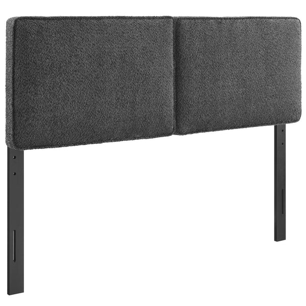 Modway Furniture Lindee Boucle Fabric King Headboard - Stylish Modern Design, Plush Comfort, and Durable Support Slate MOD-7151-SLA