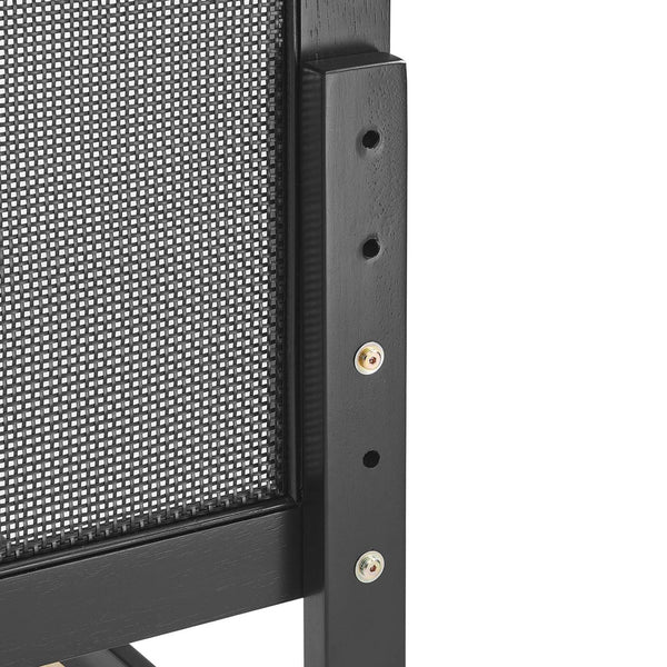 Modway Furniture Sirocco Twin Platform Bed - Stylish Rattan and Wood Design with Adjustable Headboard for Comfort Black MOD-7152-BLK