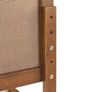 Modway Furniture Sirocco Twin Platform Bed - Stylish Rattan and Wood Design with Adjustable Headboard for Comfort Walnut MOD-7152-WAL