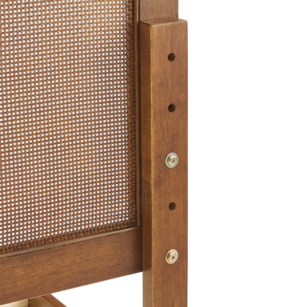 Modway Furniture Sirocco Twin Platform Bed - Stylish Rattan and Wood Design with Adjustable Headboard for Comfort Walnut MOD-7152-WAL