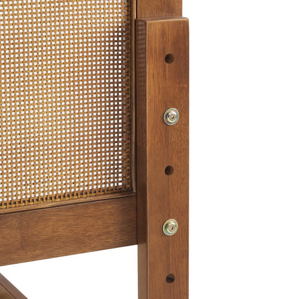 Modway Furniture Sirocco Full Platform Bed by Modway - Stylish Rattan Headboard & Durable Wood Frame for Cozy Spaces Walnut MOD-7153-WAL