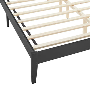 Modway Furniture Sirocco Rattan and Wood Queen Platform Bed - Stylish, Durable Design with Adjustable Headboard Height Black MOD-7154-BLK