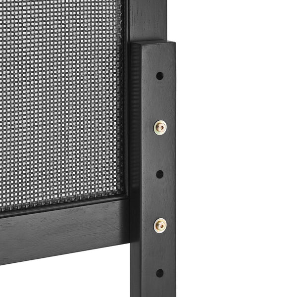 Modway Furniture Sirocco Rattan and Wood Queen Platform Bed - Stylish, Durable Design with Adjustable Headboard Height Black MOD-7154-BLK