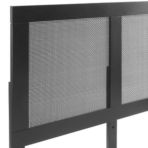 Modway Furniture Sirocco Rattan and Wood King Platform Bed by Modway - Stylish, Durable Design for Every Bedroom Decor Black MOD-7155-BLK