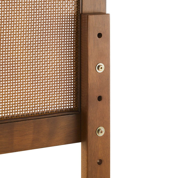 Modway Furniture Sirocco Rattan and Wood King Platform Bed by Modway - Stylish, Durable Design for Every Bedroom Decor Walnut MOD-7155-WAL