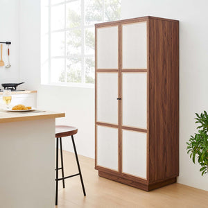 Modway Furniture Capri 70" Tall Storage Cabinet - Stylish Wood Grain Design with Soft-Close Doors for Versatile Use MOD-7156-WAL