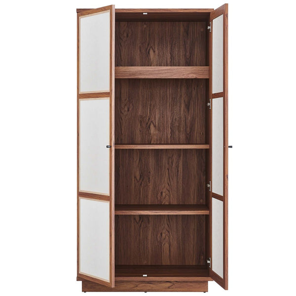 Modway Furniture Capri 70" Tall Storage Cabinet - Stylish Wood Grain Design with Soft-Close Doors for Versatile Use MOD-7156-WAL