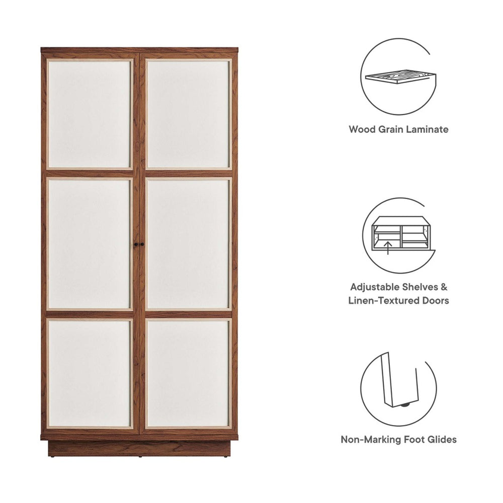 Modway Furniture Capri 70" Tall Storage Cabinet - Stylish Wood Grain Design with Soft-Close Doors for Versatile Use MOD-7156-WAL