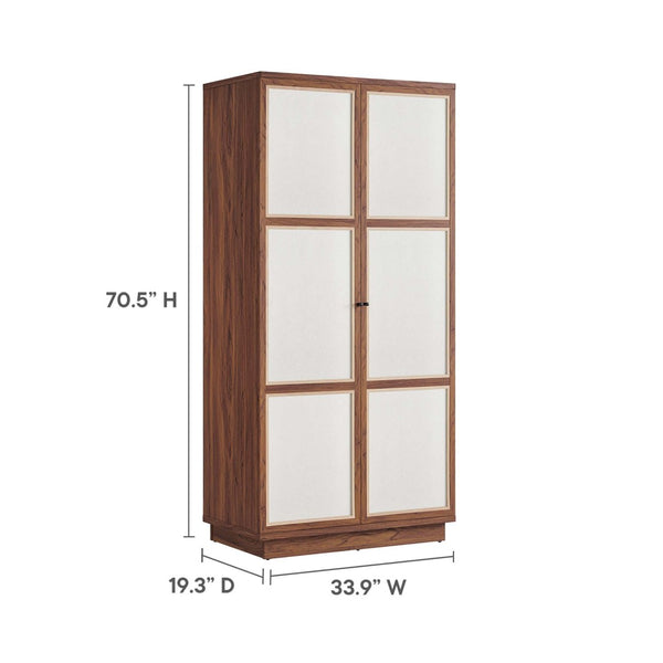 Modway Furniture Capri 70" Tall Storage Cabinet - Stylish Wood Grain Design with Soft-Close Doors for Versatile Use MOD-7156-WAL