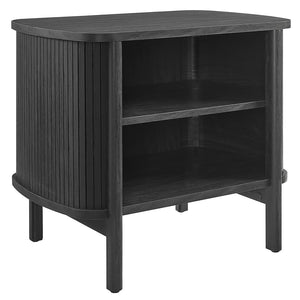 Modway Furniture Cadence Open Nightstand – Modern Airy Design with Fluted Detailing for Stylish Storage & Decor Black MOD-7157-BLK