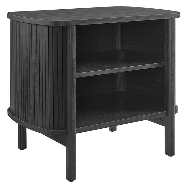 Modway Furniture Cadence Open Nightstand – Modern Airy Design with Fluted Detailing for Stylish Storage & Decor Black MOD-7157-BLK