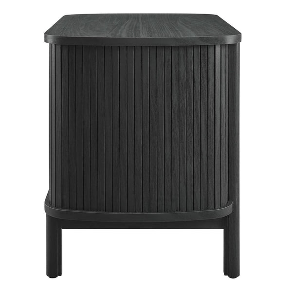 Modway Furniture Cadence Open Nightstand – Modern Airy Design with Fluted Detailing for Stylish Storage & Decor Black MOD-7157-BLK