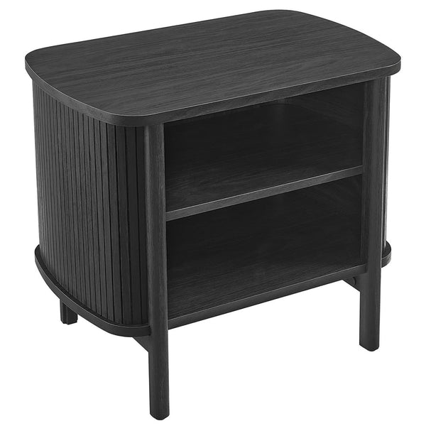 Modway Furniture Cadence Open Nightstand – Modern Airy Design with Fluted Detailing for Stylish Storage & Decor Black MOD-7157-BLK