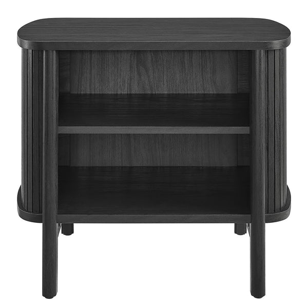 Modway Furniture Cadence Open Nightstand – Modern Airy Design with Fluted Detailing for Stylish Storage & Decor Black MOD-7157-BLK