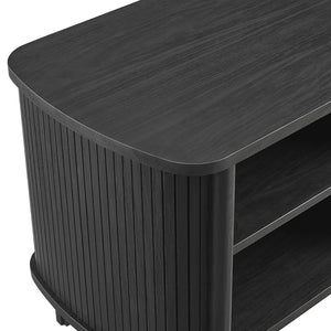 Modway Furniture Cadence Open Nightstand – Modern Airy Design with Fluted Detailing for Stylish Storage & Decor Black MOD-7157-BLK