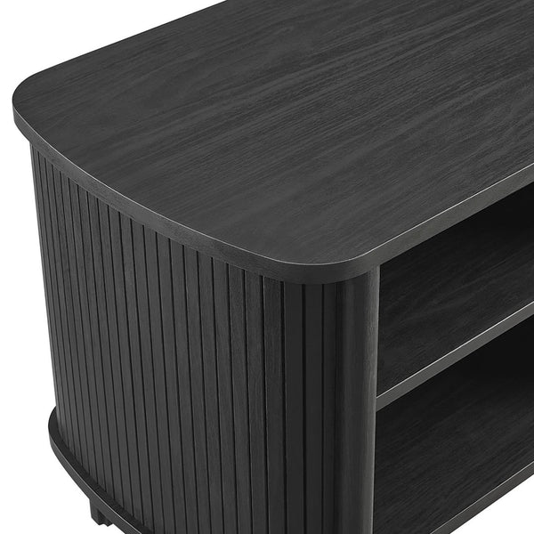 Modway Furniture Cadence Open Nightstand – Modern Airy Design with Fluted Detailing for Stylish Storage & Decor Black MOD-7157-BLK