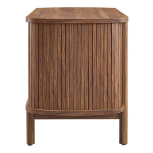 Modway Furniture Cadence Open Nightstand – Modern Airy Design with Fluted Detailing for Stylish Storage & Decor Walnut MOD-7157-WAL