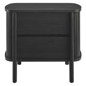 Modway Furniture Cadence 2-Drawer Nightstand - Modern Boho Accent Table with Fluted Design & Practical Storage Solutions Black MOD-7158-BLK