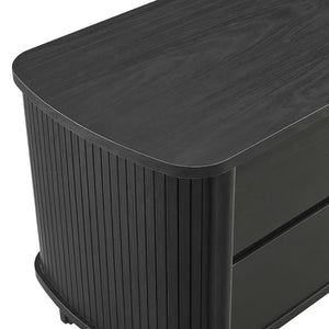 Modway Furniture Cadence 2-Drawer Nightstand - Modern Boho Accent Table with Fluted Design & Practical Storage Solutions Black MOD-7158-BLK