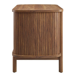 Modway Furniture Cadence 2-Drawer Nightstand - Modern Boho Accent Table with Fluted Design & Practical Storage Solutions Walnut MOD-7158-WAL