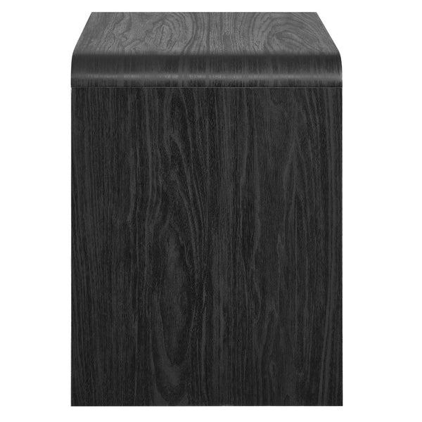 Modway Furniture Toscana 1-Drawer Nightstand - Mid-Century Modern Elegance with Open Shelf and Smooth Glides Black MOD-7160-BLK