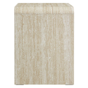 Modway Furniture Toscana 1-Drawer Nightstand - Mid-Century Modern Elegance with Open Shelf and Smooth Glides Travertine MOD-7160-TRA