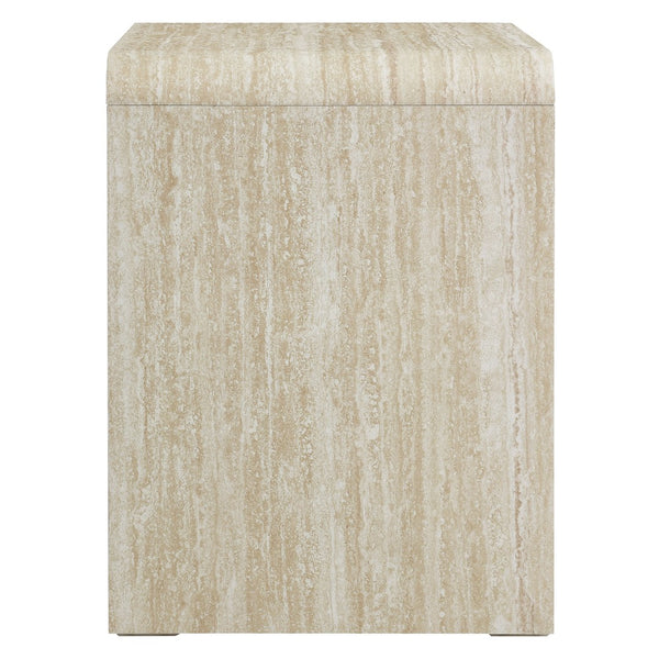 Modway Furniture Toscana 1-Drawer Nightstand - Mid-Century Modern Elegance with Open Shelf and Smooth Glides Travertine MOD-7160-TRA