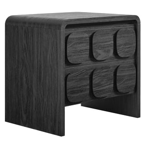 Modway Furniture Toscana 2-Drawer Nightstand - Mid-Century Modern Design with Smooth Finish for Stylish Storage Solutions Black MOD-7161-BLK