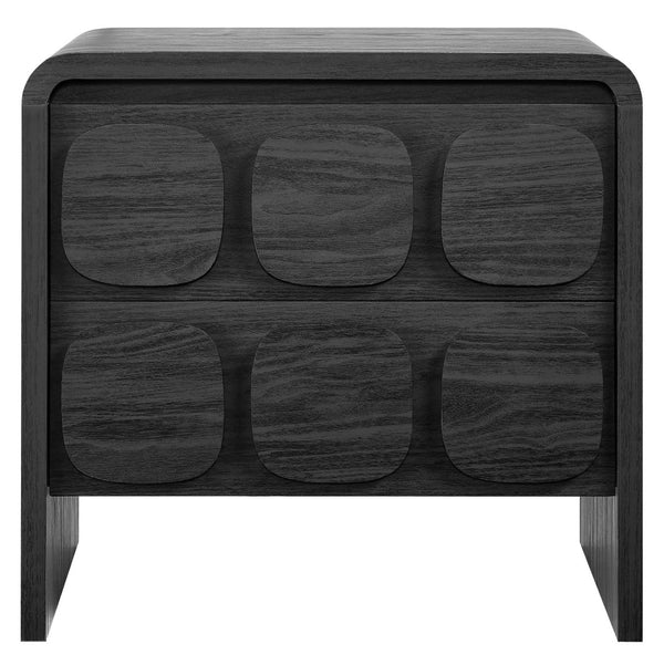 Modway Furniture Toscana 2-Drawer Nightstand - Mid-Century Modern Design with Smooth Finish for Stylish Storage Solutions Black MOD-7161-BLK