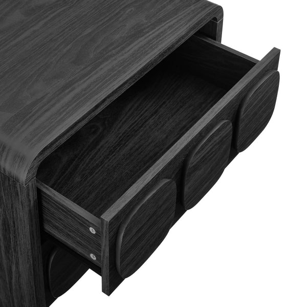 Modway Furniture Toscana 2-Drawer Nightstand - Mid-Century Modern Design with Smooth Finish for Stylish Storage Solutions Black MOD-7161-BLK